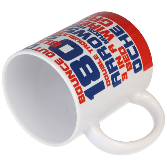 Tasse mit populären Dartsätzen, Keramik weiß, 3 image