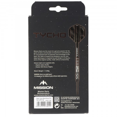 Steeldart Tycho schwarz, silber, bronze, 95%