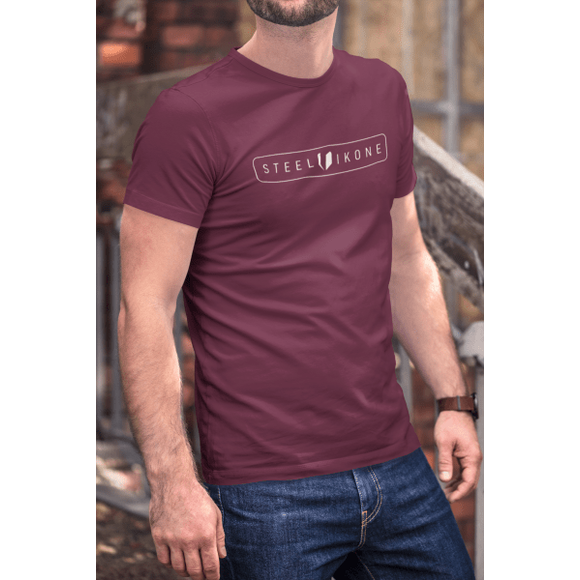 STEELIKONE T-Shirt - BADGE, Farbe: Burgundy, Größe: S