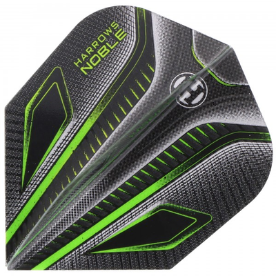 Harrows Noble Dartflight, No6, Standard, schwarz grün, 3 Stück