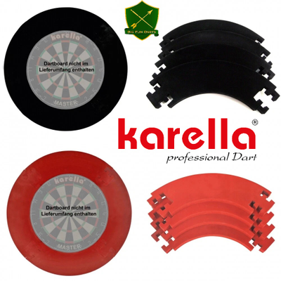 Karella premium Steeldart EVA Catchring Rot oder Schwarz 4-teilig, Farbe: Schwarz