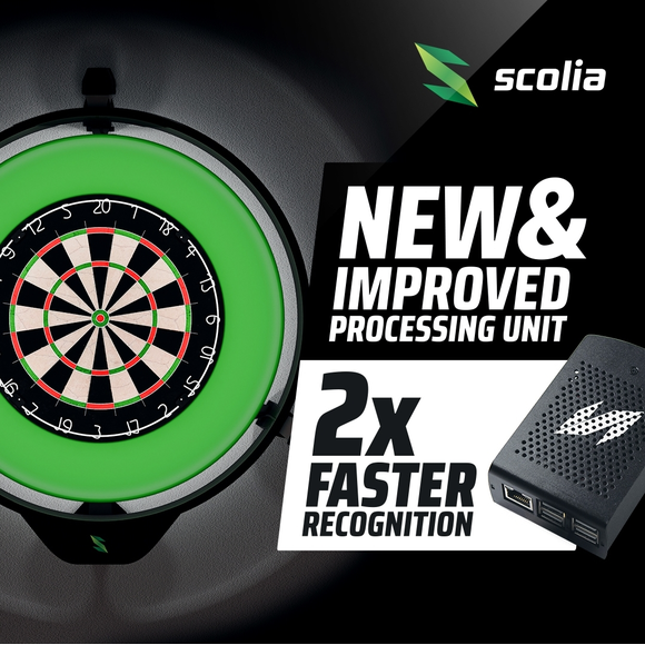 Scolia Home 2 Flex | 2026 Series | Flex-Version mit LED Beleuchtungsring | Steeldart-Autoscoring-System, Home 2 Beleuchtung: mit LED Ring, Home 2 Version: Flex Version (Abo), Farbe: Schwarz, 2 image