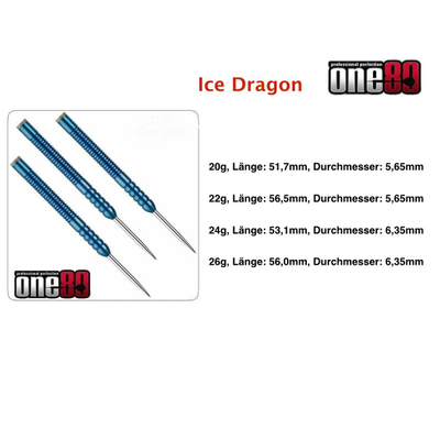 ONE80 - Ice Dragon - Steeldart, Gewicht: 20 Gramm