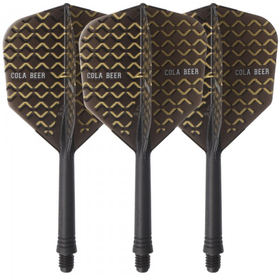 Cuesoul AK5 Integrated Dartschaft, Schaft und Flight integriert, Std., schwarz, Cola Beer