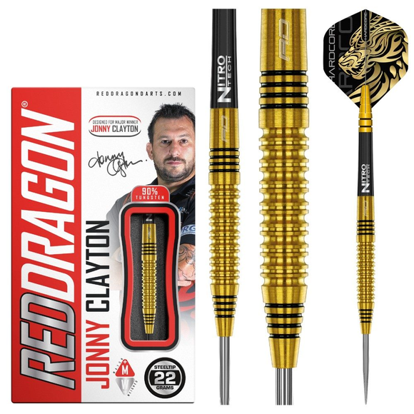 Red Dragon Jonny Clayton Gold - Steeldarts, Gewicht: 24g